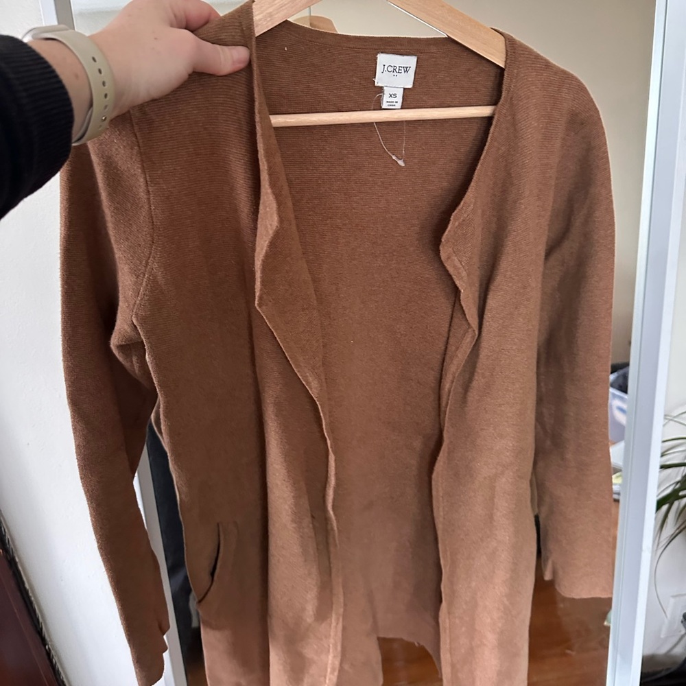 J. Crew Thick Knit Brown Sweater Jacket
